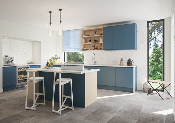 Lace Stripes, Vintage Blue - Twist&Fit Roman Blind - Image 6